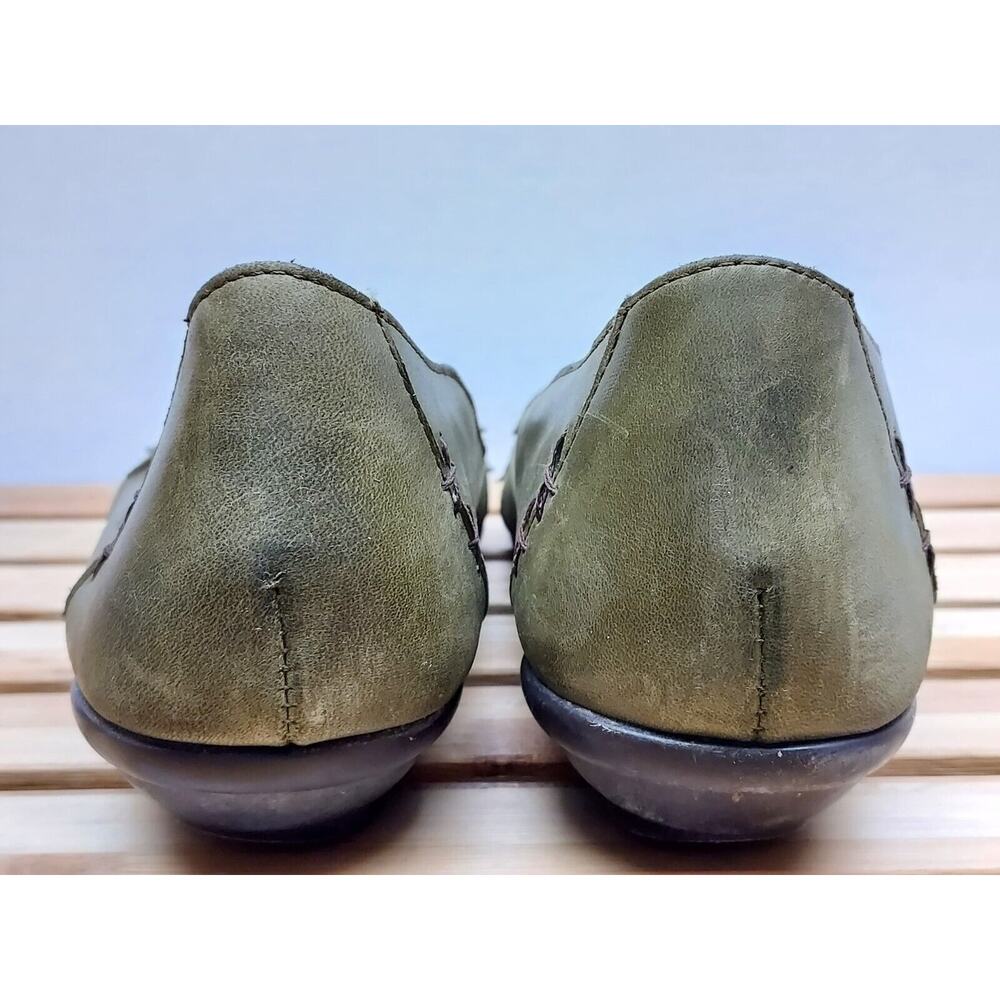 Born Womens | Green | Leather Round Toe Floral Ballet Flat Size 8.5 - Picture 8 of 12